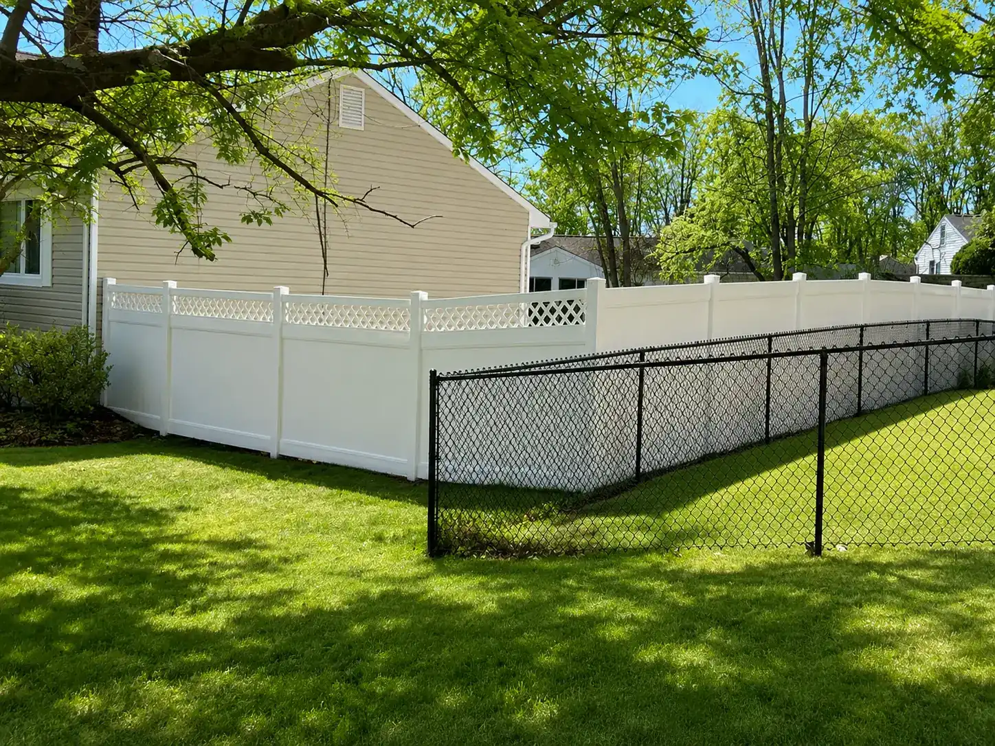 Recent chain link fence installation