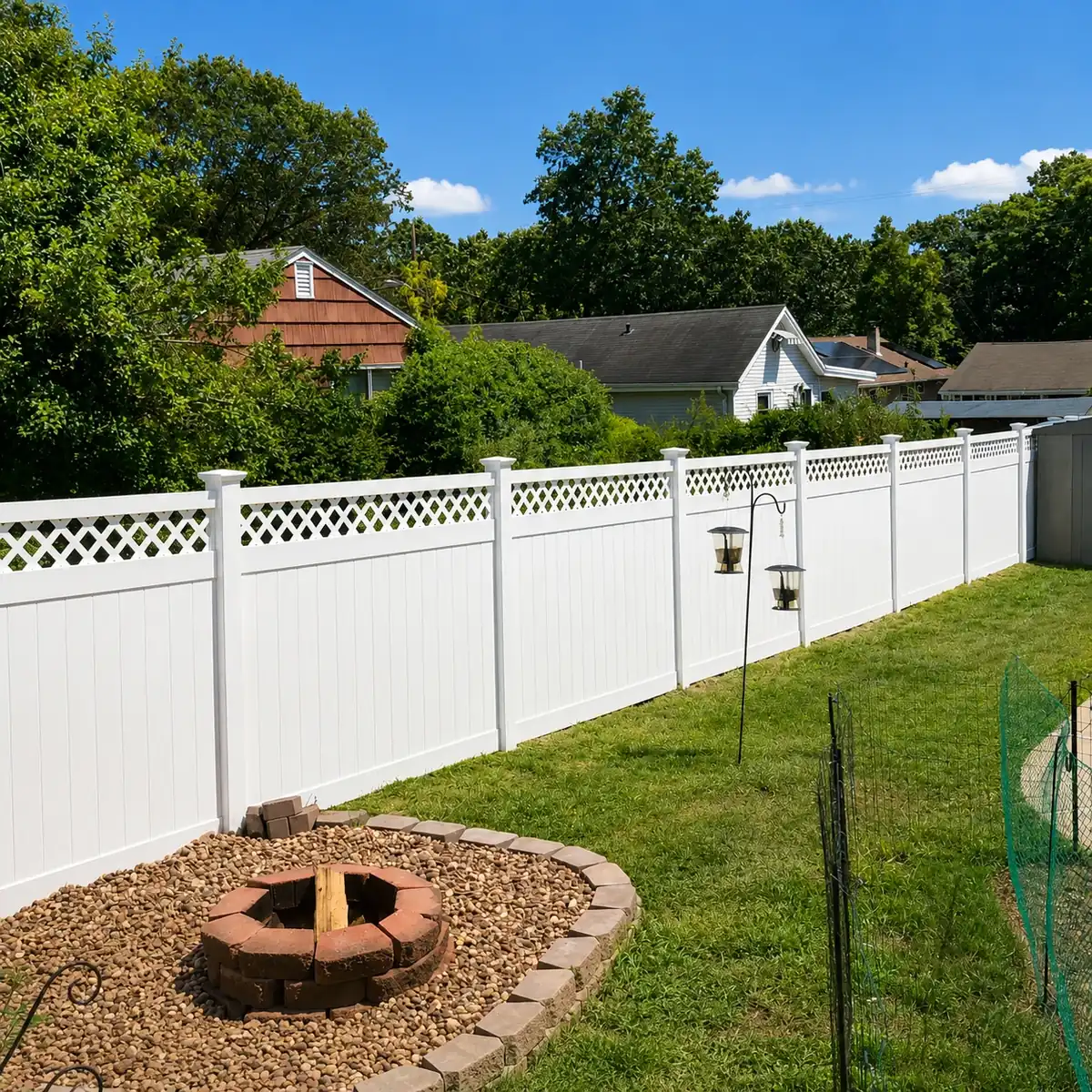 Semi-Privacy Vinyl fence installation example