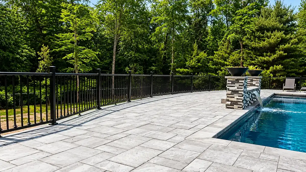 Code-compliant pool fence in New Jersey